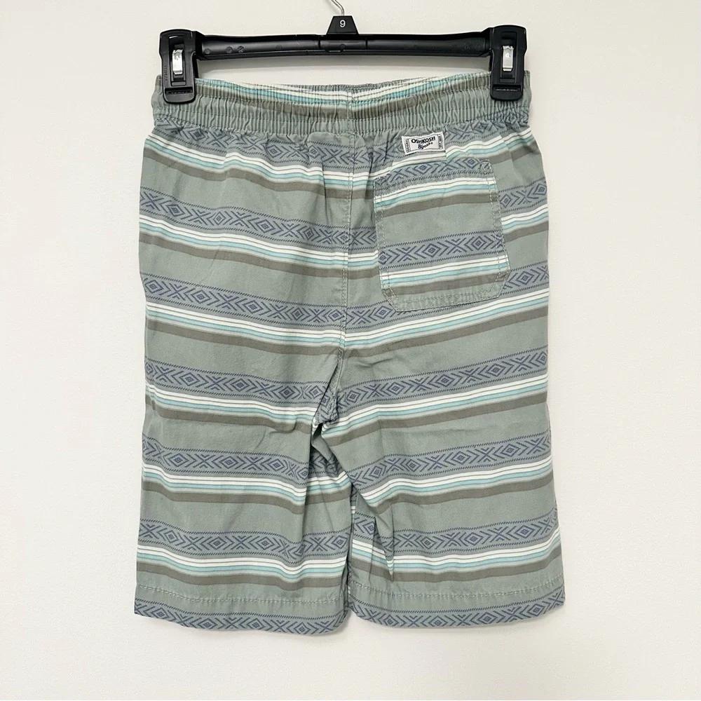 NWT Boys OshKosh B'gosh Gray and Blue Striped Geometric Shorts Size 10 NEW